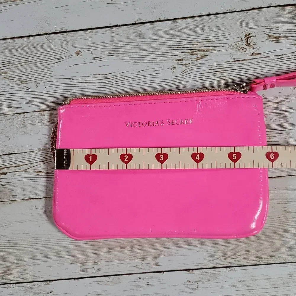 2 Victoria's Secret Bags‎ Cosmetic & Change Purse Rainbow Sequin & Pink Pleather
